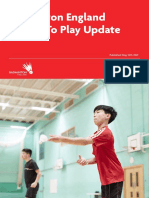Badminton England Return To Play Update: Published May 12th 2021