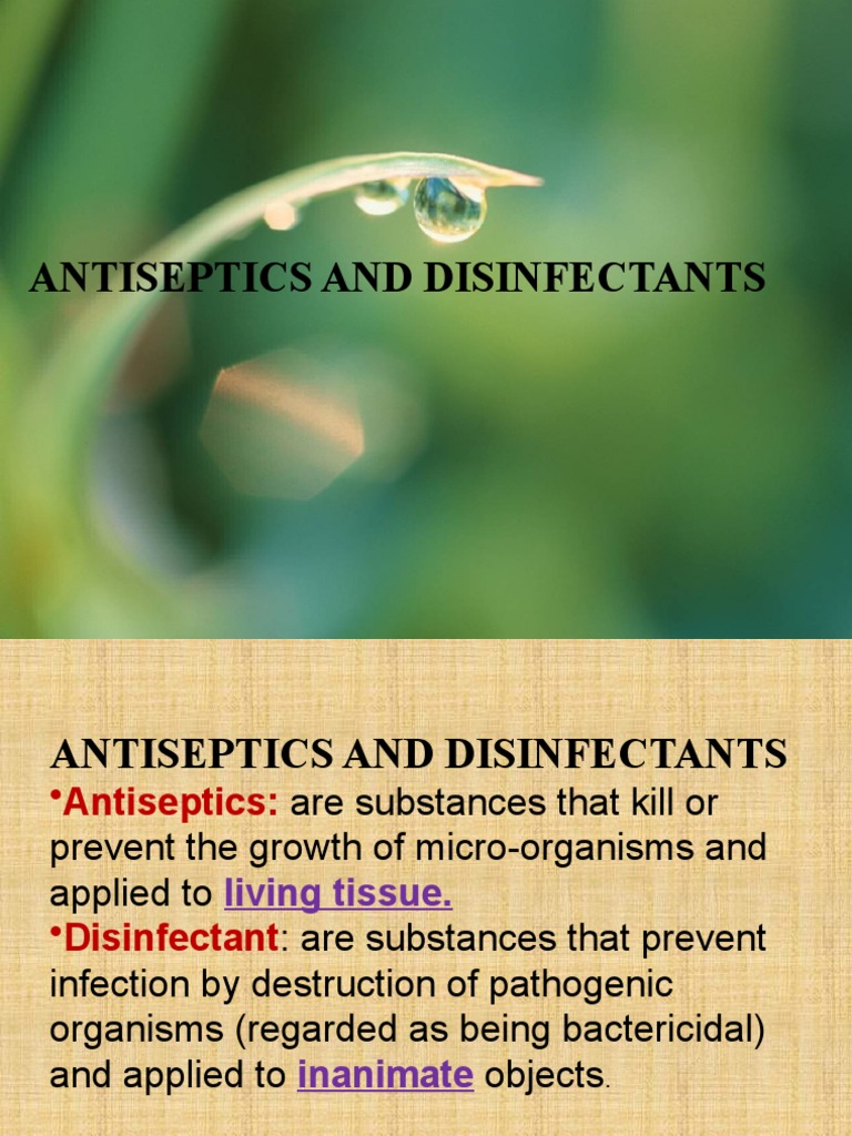 A Comprehensive Review of Common Antiseptics and Disinfectants Used in