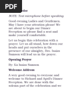 Emcee Script For A Wedding Reception Wedding Bride