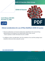 Acip Covid-19 Vaccines Work Group: Use of Pfizer-Biontech Covid-19 Vaccine: Clinical Considerations