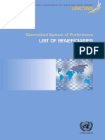 UNCTAD List of Beneficiaries under Generalized System of Preferences (GSP) Schemes