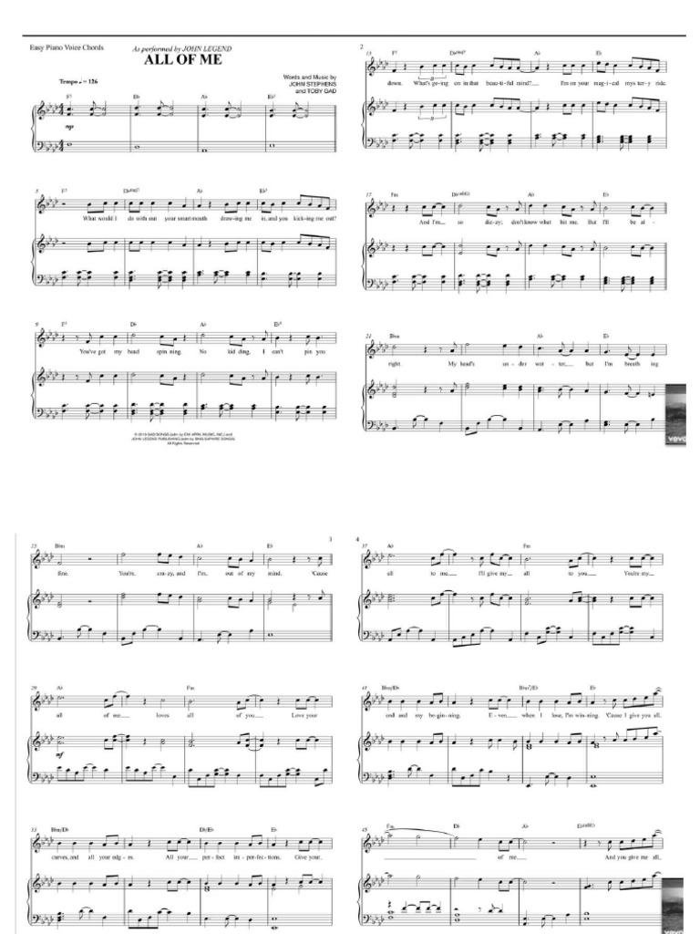 All of Me - Music Sheet | PDF