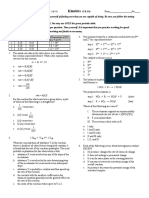 Kinetics Practice Test