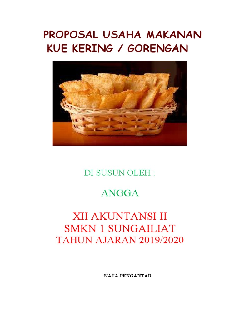Proposal Usaha Kue Kering Angga Food | PDF | Bisnis