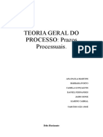 Teoria Geral Do PROCESSO: Prazos Processuais.: Belo Horizonte