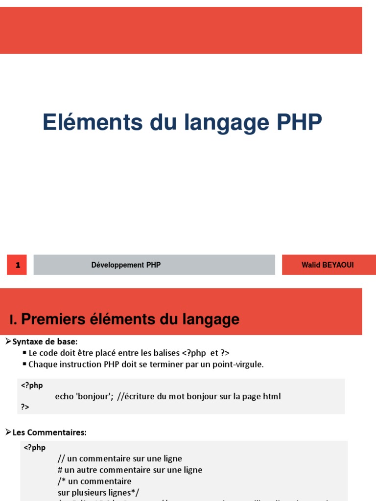 Introduction au Langage PHP et Ses Concepts Clés | PDF | PHP | Html