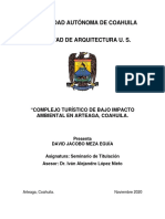 Complejo Turístico de Bajo Impacto Ambiental en Arteaga, Coahuila