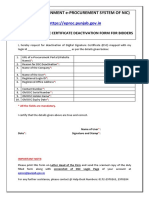 DSC Deactivation Form For Bidders