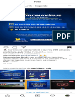 Prefeitura de Porto Velho No Instagram "NOTA PÚBLICA 21 CASOS de COVID-19 EM PORTO VELHO A Secretaria Municipal de Saúde (Semus
