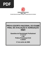 Prova escrita nacional de Prática Processual Penal - Junho 2008 - RNE