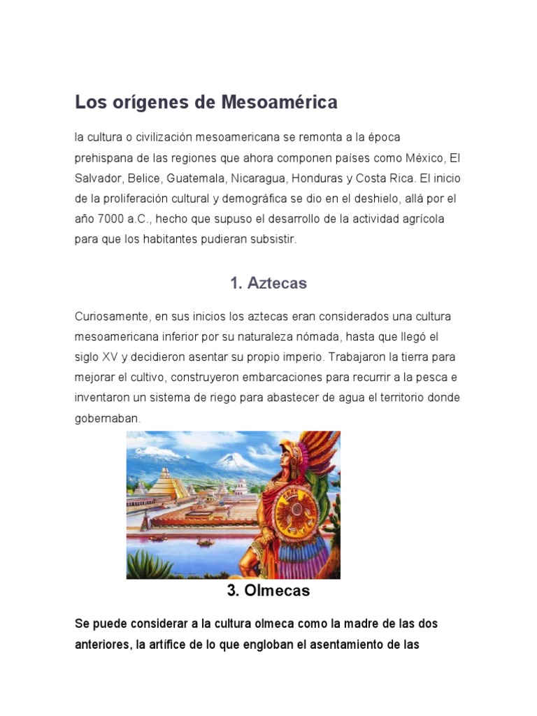 Los Orígenes de Mesoamérica | PDF | Mesoamérica | Civilización maya