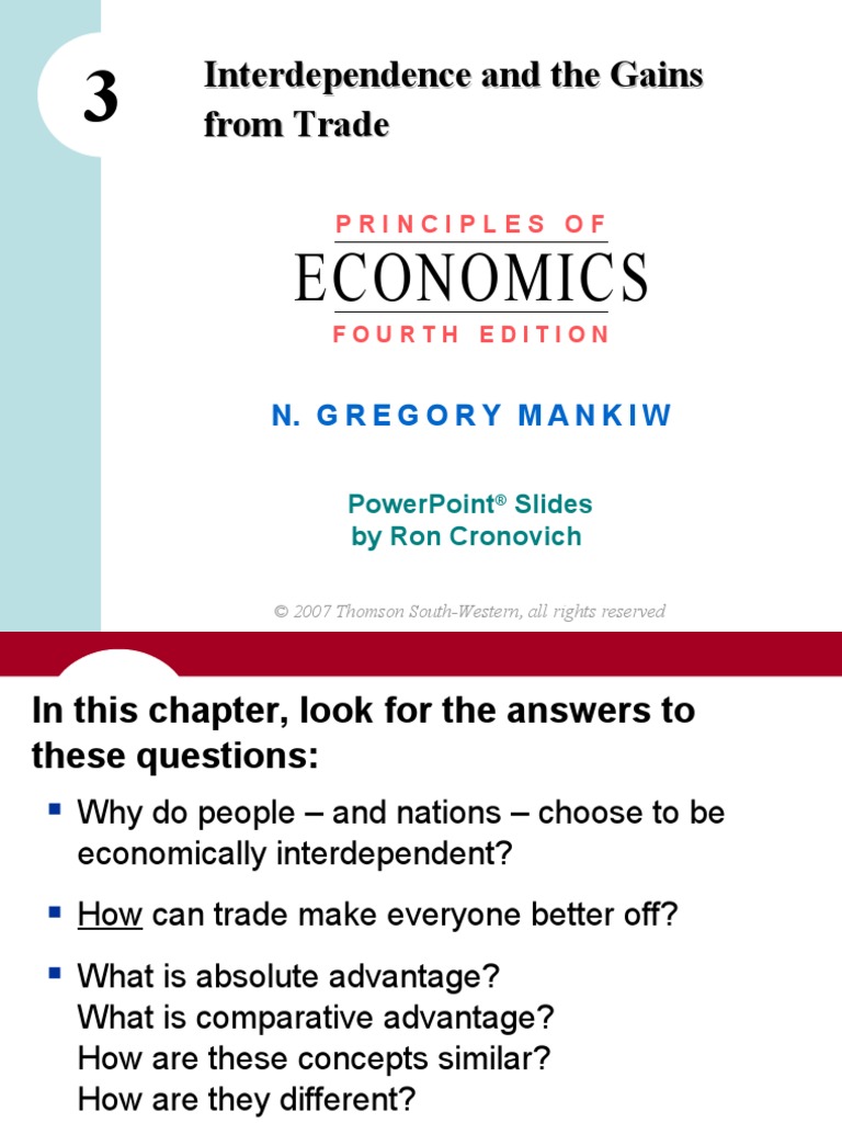 Interdependence and The Gains From Trade | PDF | Comparative Advantage ...