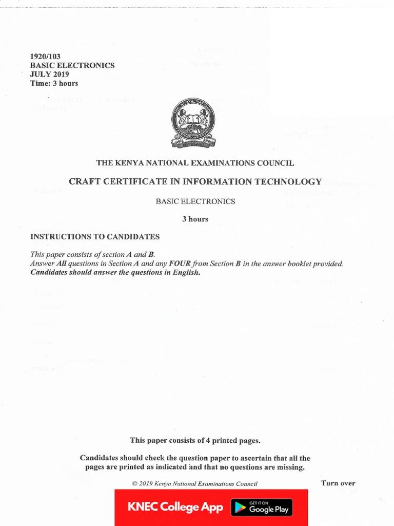 Basic Electronics July 2019 | PDF | Electronic Circuits | Electrical ...