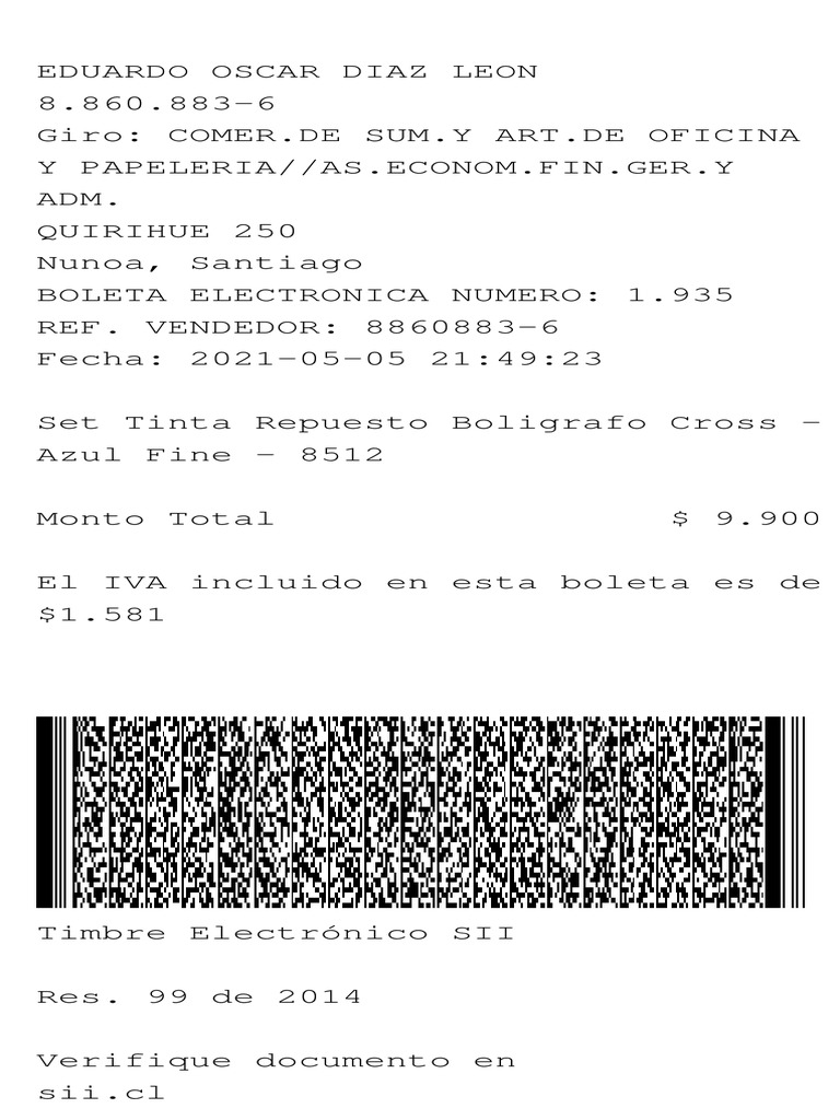 Timbre Electrónico SII - Eduardo Díaz León | PDF | Finanzas y dinero ...