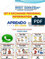 04 WEEK - FIRST GRADE LEARNING GUIDE - Let's Exchange Personal Information