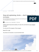 Stop Sub-Optimizing. Invite - Don't Impose Scrum On Teams. - by Leise Passer Jensen - Serious Scrum - Medium