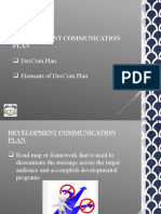 Development Communication Plan: Devcom Plan Elements of Devcom Plan