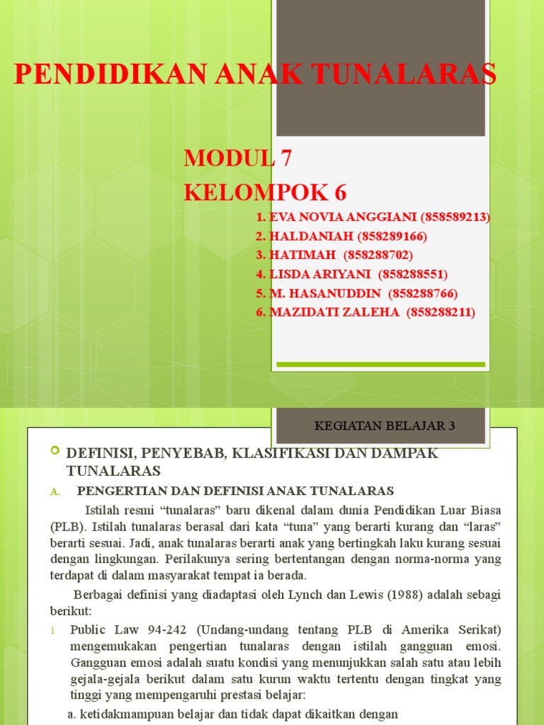 Abk Kel 6 Pendidikan Anak Tunalaras Pdf