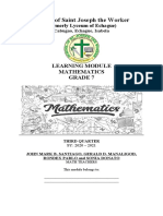 School of Saint Joseph The Worker: Learning Module Mathematics Grade 7