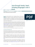 Cultivating Voice Through Hands, Heart, and Spirit: Motivating Language 'S Role in Gaining Feedback