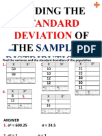 Finding The OF THE OF The Sample Means: Standard Deviation