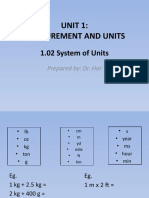 Unit 1: Measurement and Units