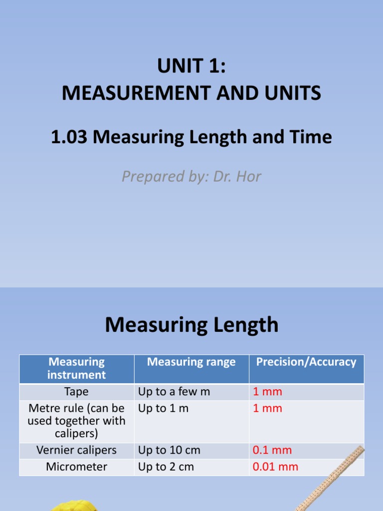 1.03 Measuring Length and Time | PDF | Measuring Instrument | Tools