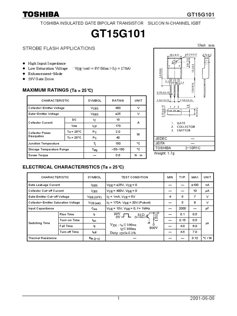 Strobe Flash Applications Maximum Ratings PDF