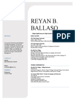 Reyan B. Ballaso: Profile