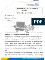 (2501) PW-ED. Practice Sheet - Grade 4 - A5