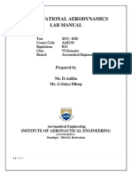 Aero Vi Sem r16 Aae109 Computational Aerodynamics Lab Manual 1