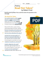 "The Road Not Taken": Reading Poetry: by Robert Frost