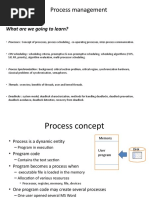 Process Management: What Are We Going To Learn?