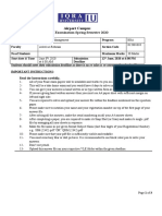 Airport Campus: Final Examination Spring Semester 2020