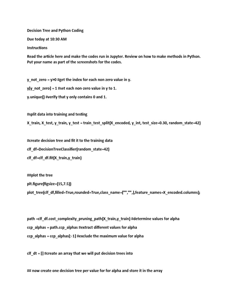 Decision Tree and Python Coding | PDF