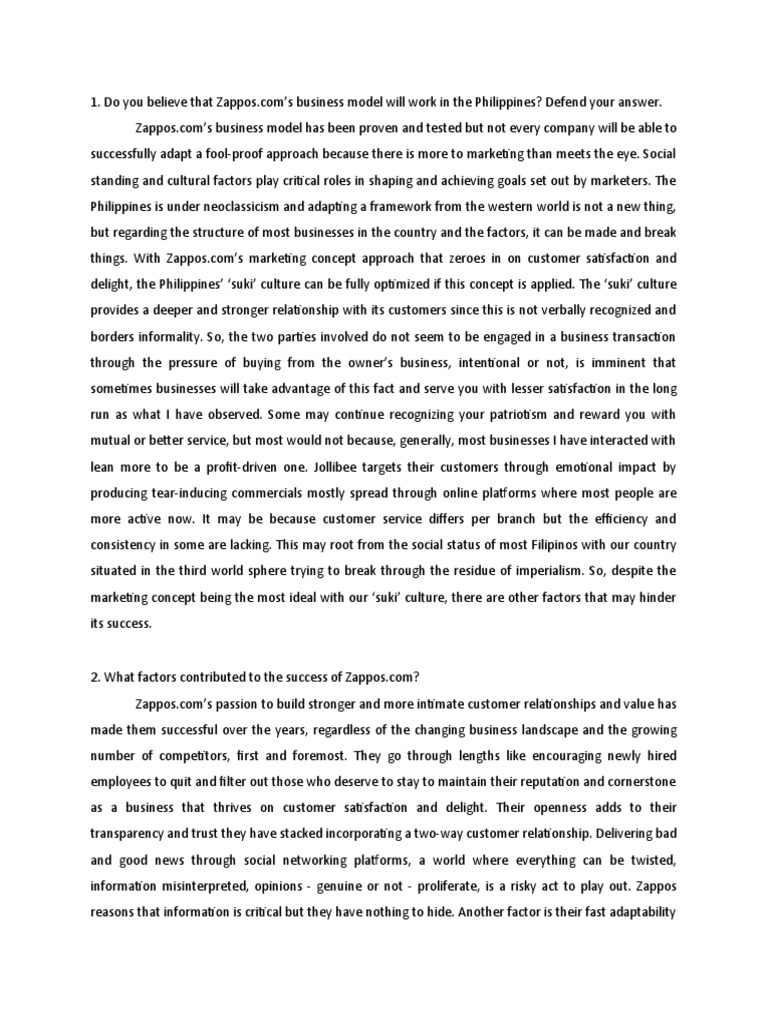 Zappos Analysis PDF Zappos Marketing