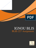BLIE-227 Assignment: Ignou Blis