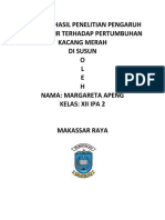 Laporan Hasil Penelitian Pengaruh Volume Air Terhadap Pertumbuhan Kacang Merah