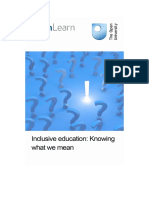 Inclusive Education Knowing What We Mean