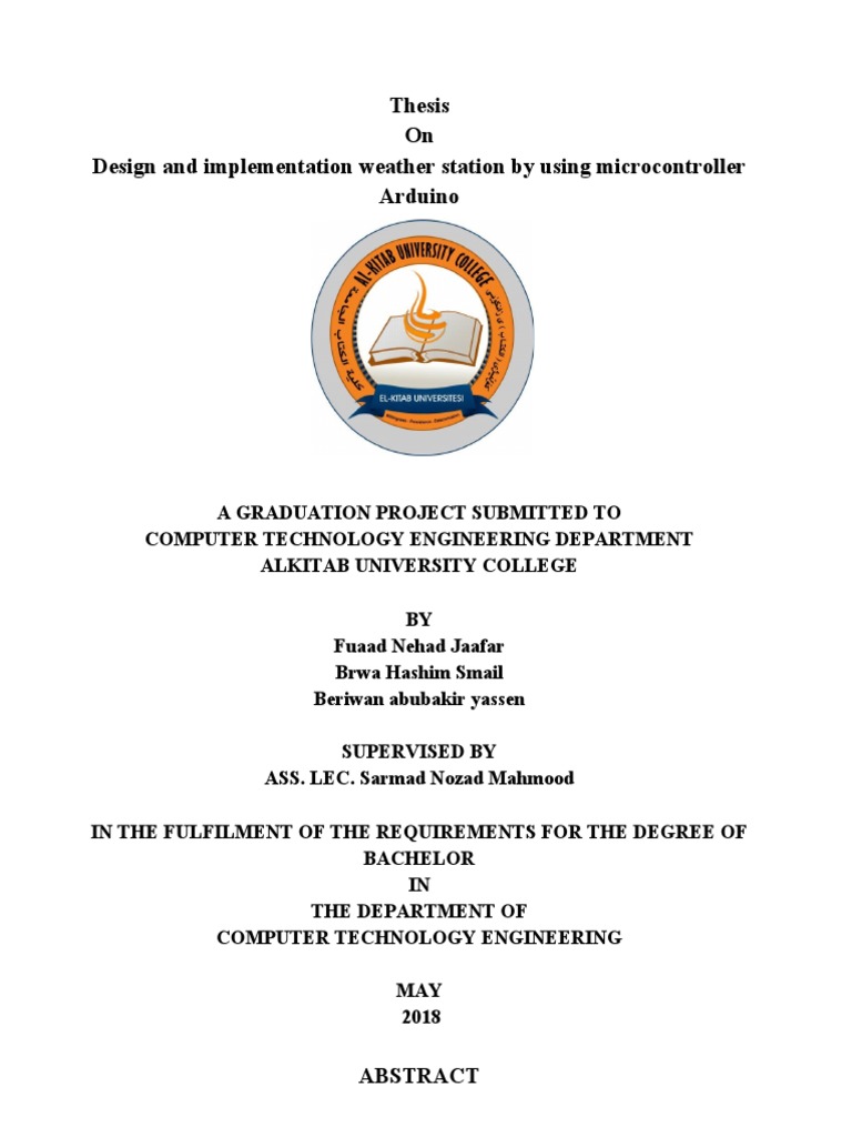 Thesis On Design and Implementation Weather Station by Using ...