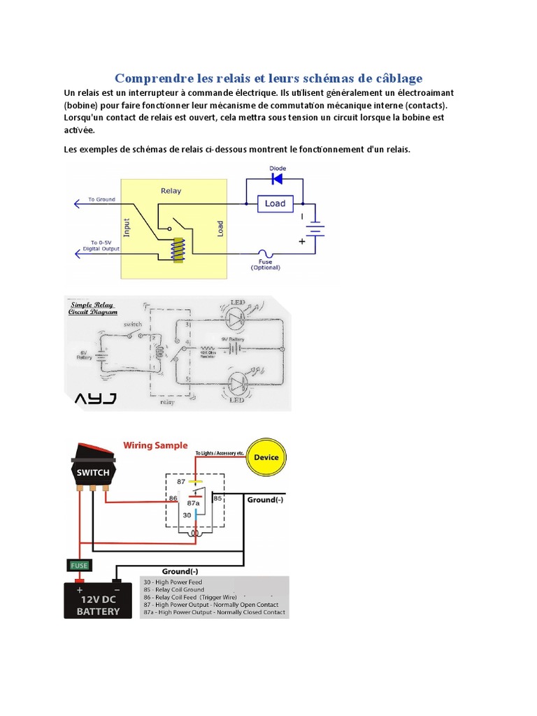 Dans Les Schemas Electriques Automobiles Que Signifi Aa Et Cc Comprendre Les Relais Et Les Schémas de Câblage | PDF | Relais  électromécanique | Interrupteur