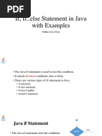 If, If..else Statement in Java With Examples