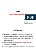 Sensitivity Analysis: Prepared By: Abinesh Kumar R 20MF01 Industrial Engineering