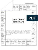 Ise I Topics Board Game: Speaking & Listening