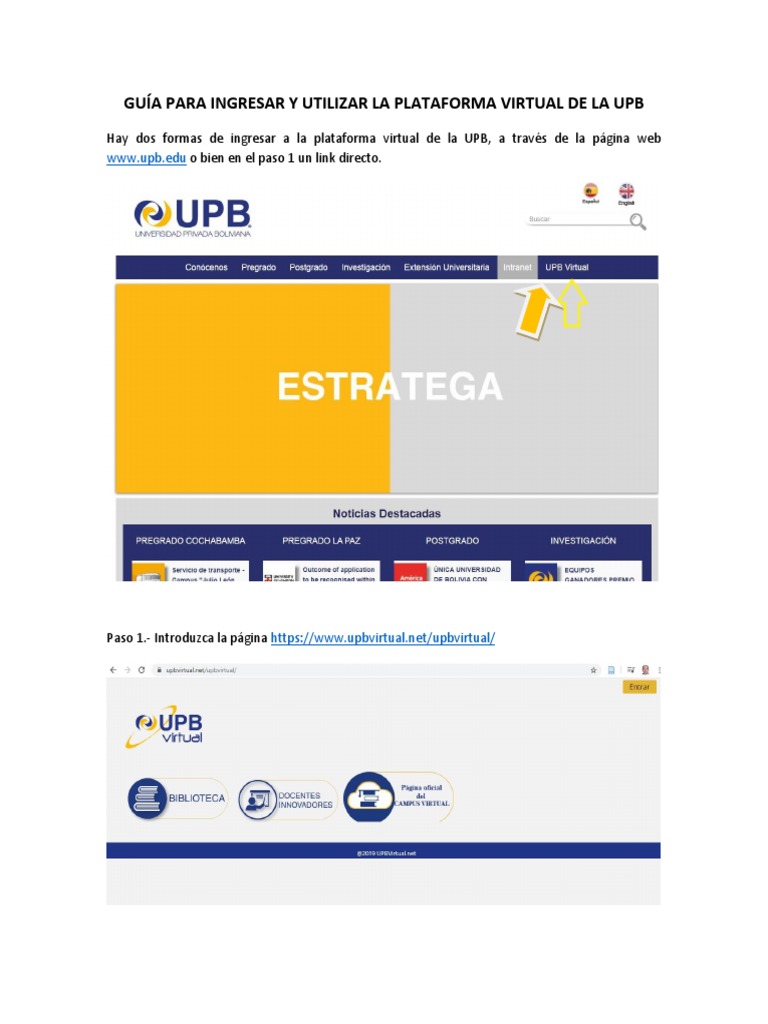 Guía Acceso y Uso UPB Virtual | PDF | Contraseña | Archivo de computadora
