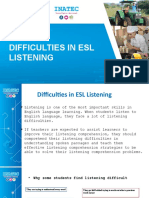 Difficulties in ESL Listening