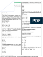 Matemática - Exercícios - Polinômios e Equações Polinomiais