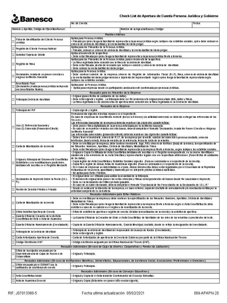 Requisitos para Apertura de Cuentas Jurídicas | PDF | Bancos | Business