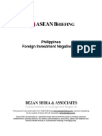 Philippines Foreign Investment Negative List