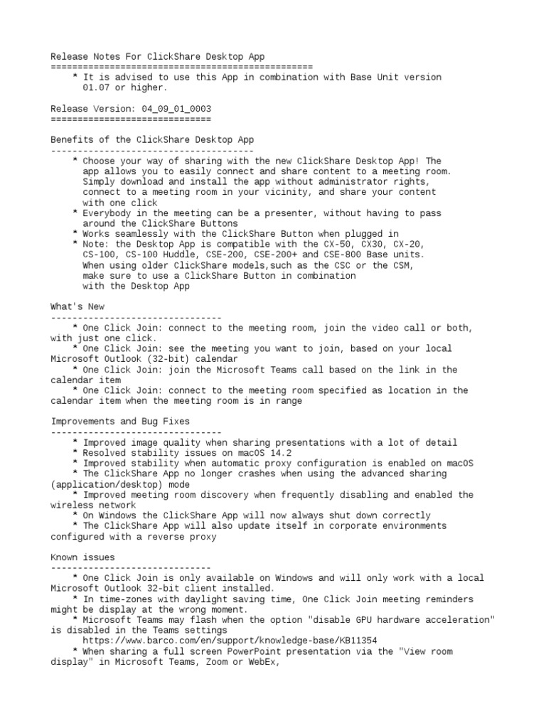 Release Notes | PDF | Mac Os | Microsoft Windows